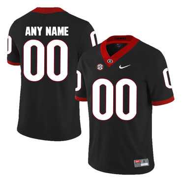 Mens Georgia Bulldogs Black Customized College Football Jersey->customized ncaa jersey->Custom Jersey